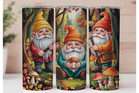 Autumn Gnomes Forest 20oz Tumbler Wrap Sublimation PixelChick 