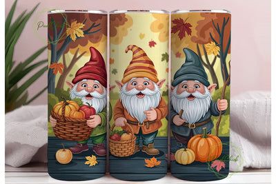 Autumn Gnomes Harvest 20oz Tumbler Wrap Sublimation PixelChick 