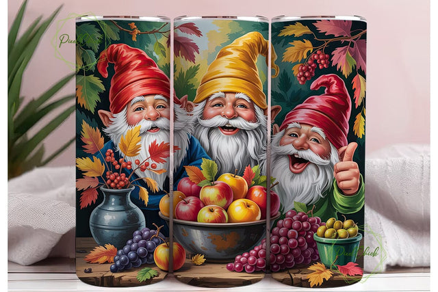 Autumn Gnomes Harvest 20oz Tumbler Wrap Sublimation PixelChick 