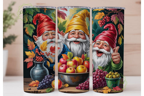 Autumn Gnomes Harvest 20oz Tumbler Wrap Sublimation PixelChick 