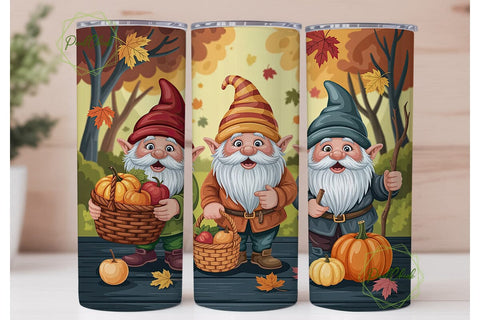 Autumn Gnomes Harvest 20oz Tumbler Wrap Sublimation PixelChick 