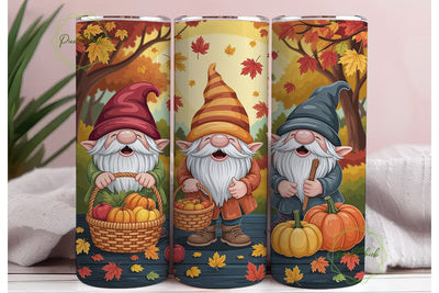 Autumn Gnomes Harvest 20oz Tumbler Wrap Sublimation PixelChick 