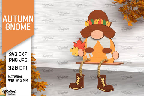 Autumn Gnomes Laser Cut Bundle. Fall Gnomes Shelf Sitter SVG SVG Evgenyia Guschina 