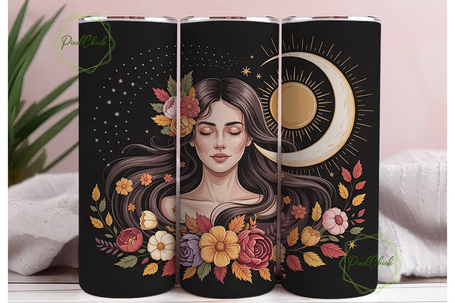 Autumn Goddess 20oz Tumbler Wrap Sublimation PixelChick 