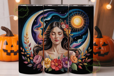 Autumn Goddess 20oz Tumbler Wrap Sublimation PixelChick 