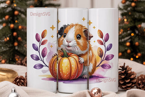 Autumn Guinea Pig 20oz Tumbler Wrap Sublimation DesignSVG 