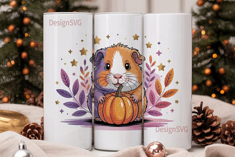 Autumn Guinea Pig 20oz Tumbler Wrap Sublimation DesignSVG 
