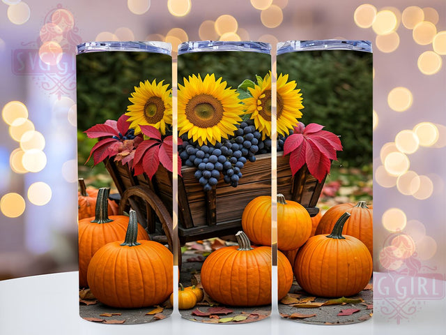 Autumn Harvest 20oz Tumbler, Fall Tumbler, Autumn Harvest Design, 20oz Tumbler Wrap, Seasonal Decor, Thanksgiving Gift, Fall Drinkware, Sublimation Art Sublimation SvggirlplusArt 