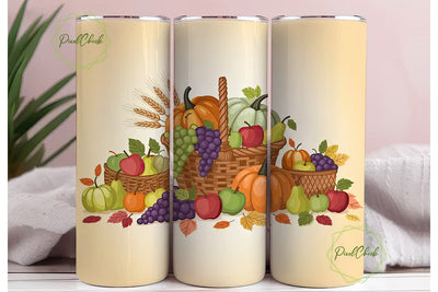 Autumn Harvest 20oz Tumbler Wrap Sublimation PixelChick 