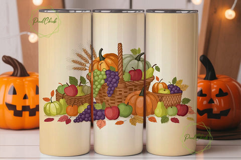 Autumn Harvest 20oz Tumbler Wrap Sublimation PixelChick 