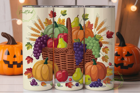 Autumn Harvest 20oz Tumbler Wrap Sublimation PixelChick 