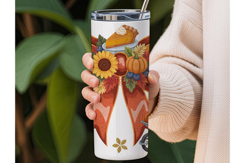 Autumn Harvest Bow 20oz Tumbler Sublimation DesignSVG 