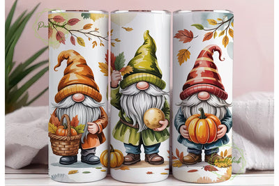Autumn Harvest Gnomes 20oz Tumbler Wrap Sublimation PixelChick 