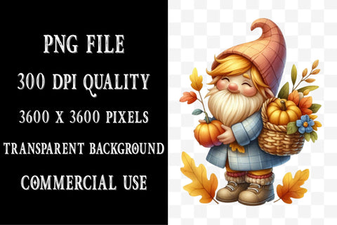 Autumn Harvest Gnomes Clipart Set Sublimation SVGista 