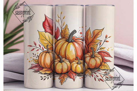 Autumn Harvest Pumpkins 20oz Tumbler Sublimation sassyprint 