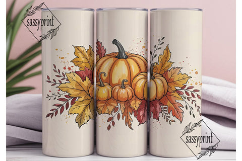 Autumn Harvest Pumpkins 20oz Tumbler Sublimation sassyprint 