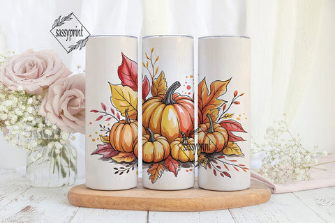 Autumn Harvest Pumpkins 20oz Tumbler Sublimation sassyprint 