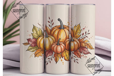 Autumn Harvest Pumpkins 20oz Tumbler Sublimation sassyprint 