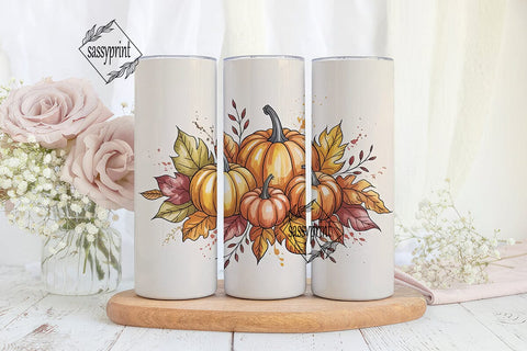 Autumn Harvest Pumpkins 20oz Tumbler Sublimation sassyprint 