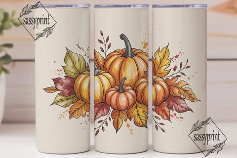 Autumn Harvest Pumpkins 20oz Tumbler Sublimation sassyprint 