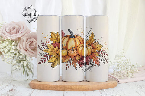 Autumn Harvest Pumpkins 20oz Tumbler Sublimation sassyprint 