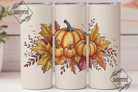 Autumn Harvest Pumpkins 20oz Tumbler Sublimation sassyprint 
