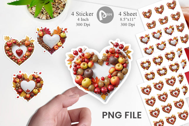 Autumn Heart Sticker Sublimation artnoy 