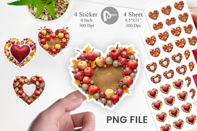 Autumn Heart Sticker Sublimation artnoy 
