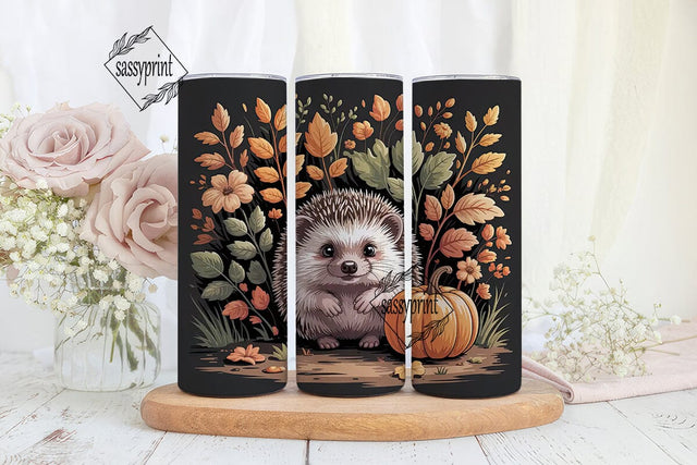 Autumn Hedgehog 20oz Tumbler Design Sublimation sassyprint 