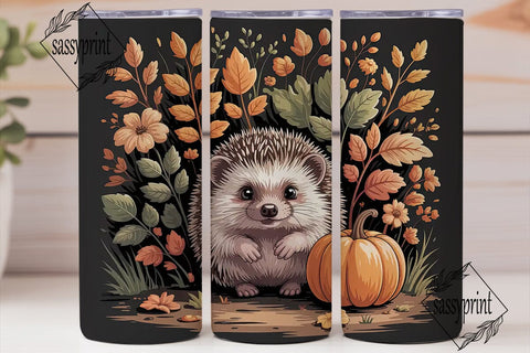 Autumn Hedgehog 20oz Tumbler Design Sublimation sassyprint 