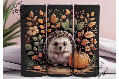 Autumn Hedgehog 20oz Tumbler Design Sublimation sassyprint 