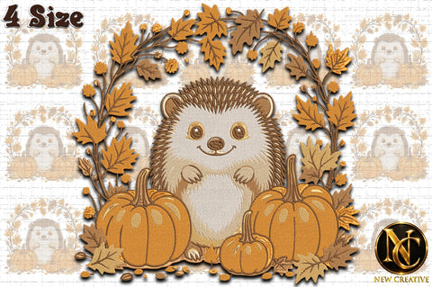 Autumn Hedgehog Pumpkin Embroidery Embroidery/Applique DESIGNS designartist 