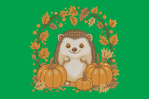 Autumn Hedgehog Pumpkin Embroidery Embroidery/Applique DESIGNS designartist 