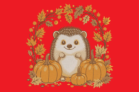 Autumn Hedgehog Pumpkin Embroidery Embroidery/Applique DESIGNS designartist 