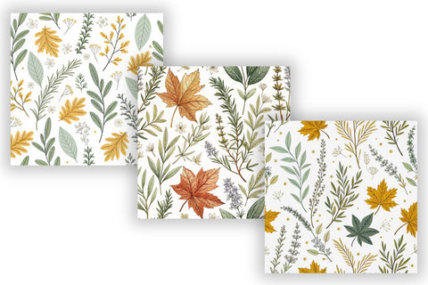 Autumn Herb Garden Digital Paper, Autumn Craft Work, Autumn Pattern, Fall Pattern, Scrapbook Kit, Autumn Leaves, Autumn Vibe Digital Pattern FloridPrintables 