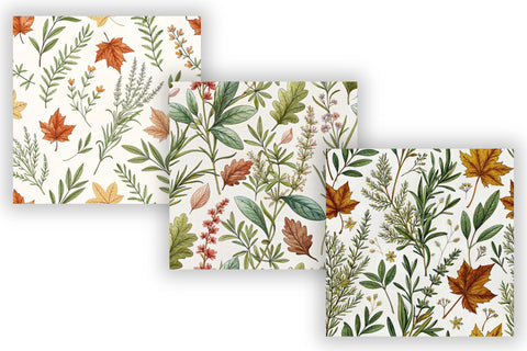 Autumn Herb Garden Digital Paper, Autumn Craft Work, Autumn Pattern, Fall Pattern, Scrapbook Kit, Autumn Leaves, Autumn Vibe Digital Pattern FloridPrintables 