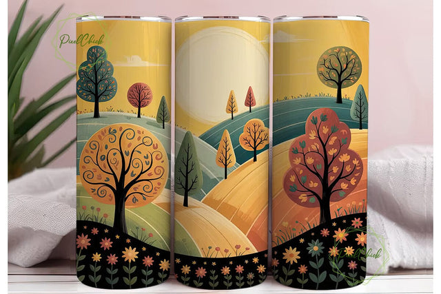 Autumn Hills 20oz Tumbler Wrap Sublimation PixelChick 