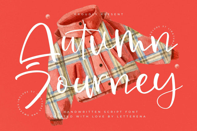 Autumn Journey - Handwritten Script Font Font Letterena Studios 
