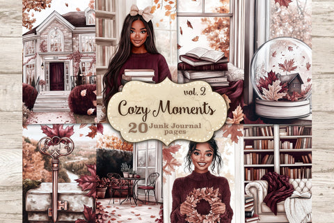 Autumn Junk Journal | African American Girl Pages SVG GlamArtZhanna 