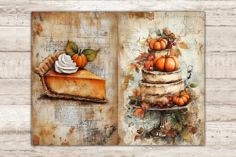 Autumn Junk Journal Pages | Pumpkin Printable Paper SVG GlamArtZhanna 
