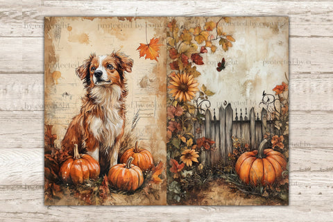 Autumn Junk Journal Pages | Pumpkin Printable Paper SVG GlamArtZhanna 
