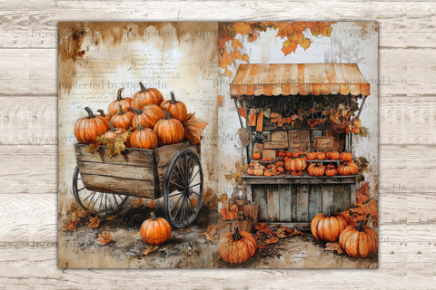 Autumn Junk Journal Pages | Pumpkin Printable Paper SVG GlamArtZhanna 