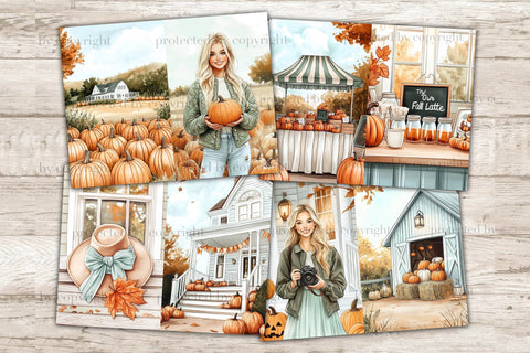 Autumn Junk Journal Pages | Pumpkin Spice Scrapbook Kit SVG GlamArtZhanna 