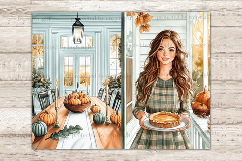 Autumn Junk Journal Pages | Pumpkin Spice Scrapbook Kit SVG GlamArtZhanna 