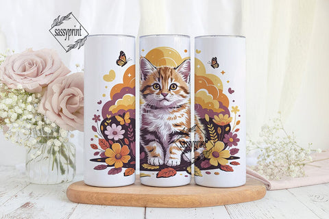 Autumn Kitten 20oz Tumbler Design Sublimation sassyprint 