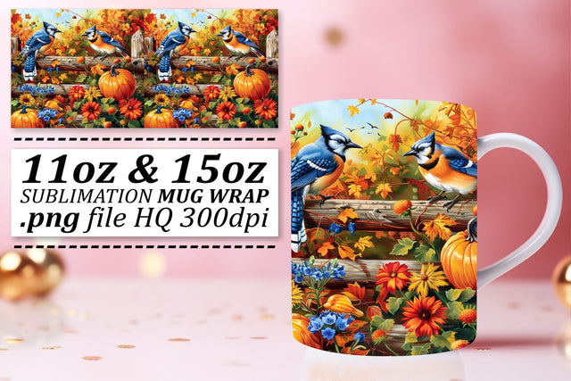 Autumn Landscape Wrap for Mug Watercolor 11oz/15oz Sublimation afrosvg 