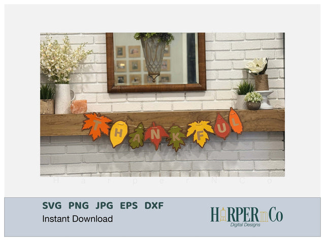 Autumn Leaf Alphabet Banner, Thanksgiving, Autumn, Harvest, Leaves Bundle SVG HarperNCo 