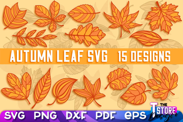Autumn Leaf Bundle | Paper Leaves | Fall Design | Autumn Symbols | Fall Season | SVG Files SVG The T Store Design 