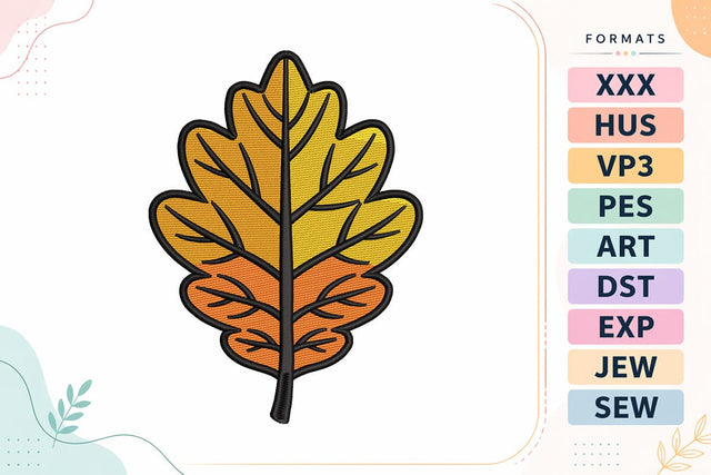 Autumn Leaf Embroidery Design Embroidery/Applique DESIGNS sg embroidery 