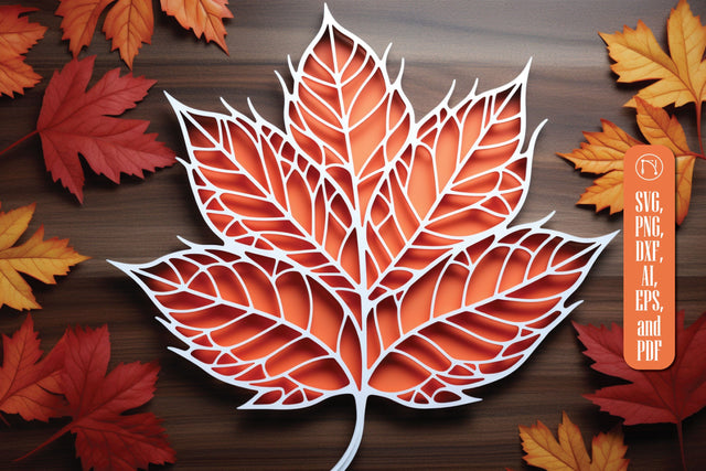 Autumn Leaf Paper Cut File SVG SVG MD JOYNAL ABDIN 